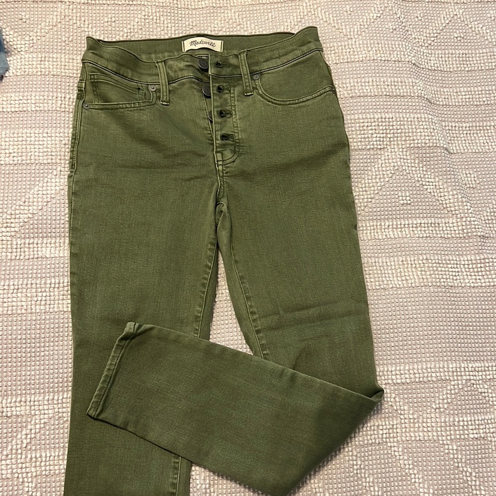 Madewell green jeans button fly